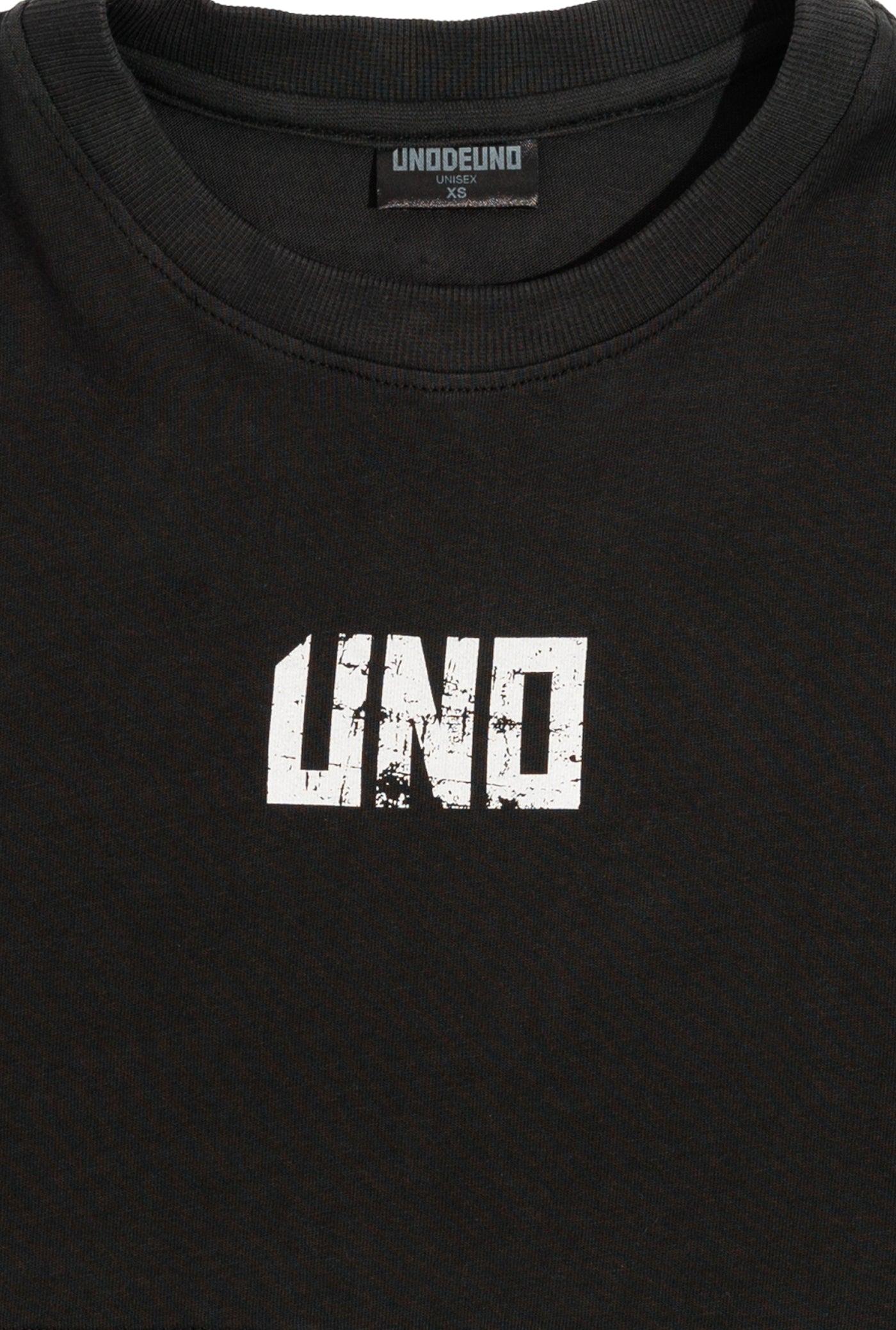 Anthracite Cotton Top Crop T-Shirt UNO