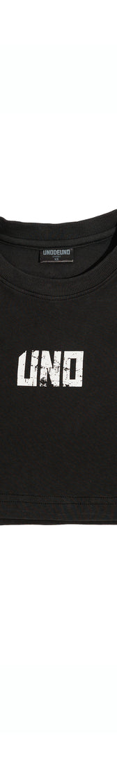 Anthracite Cotton Top Crop T-Shirt UNO