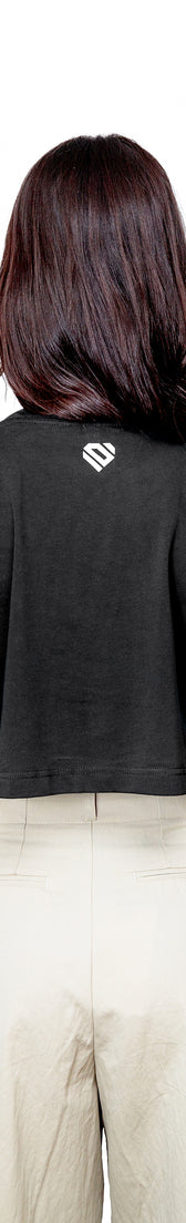 Anthracite Cotton Top Crop T-Shirt UNO