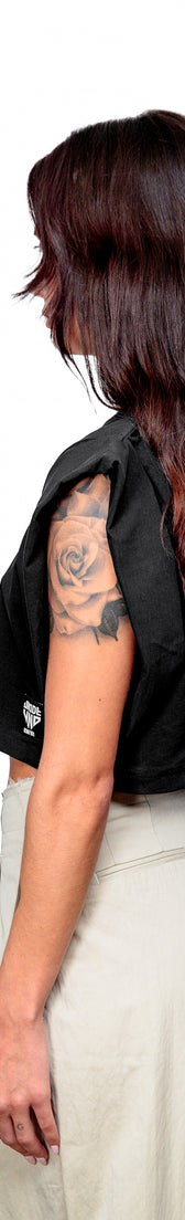 Anthracite Cotton Top Crop T-Shirt UNO