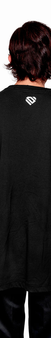 Anthracite Cotton White Printed Oversize T-Shirt