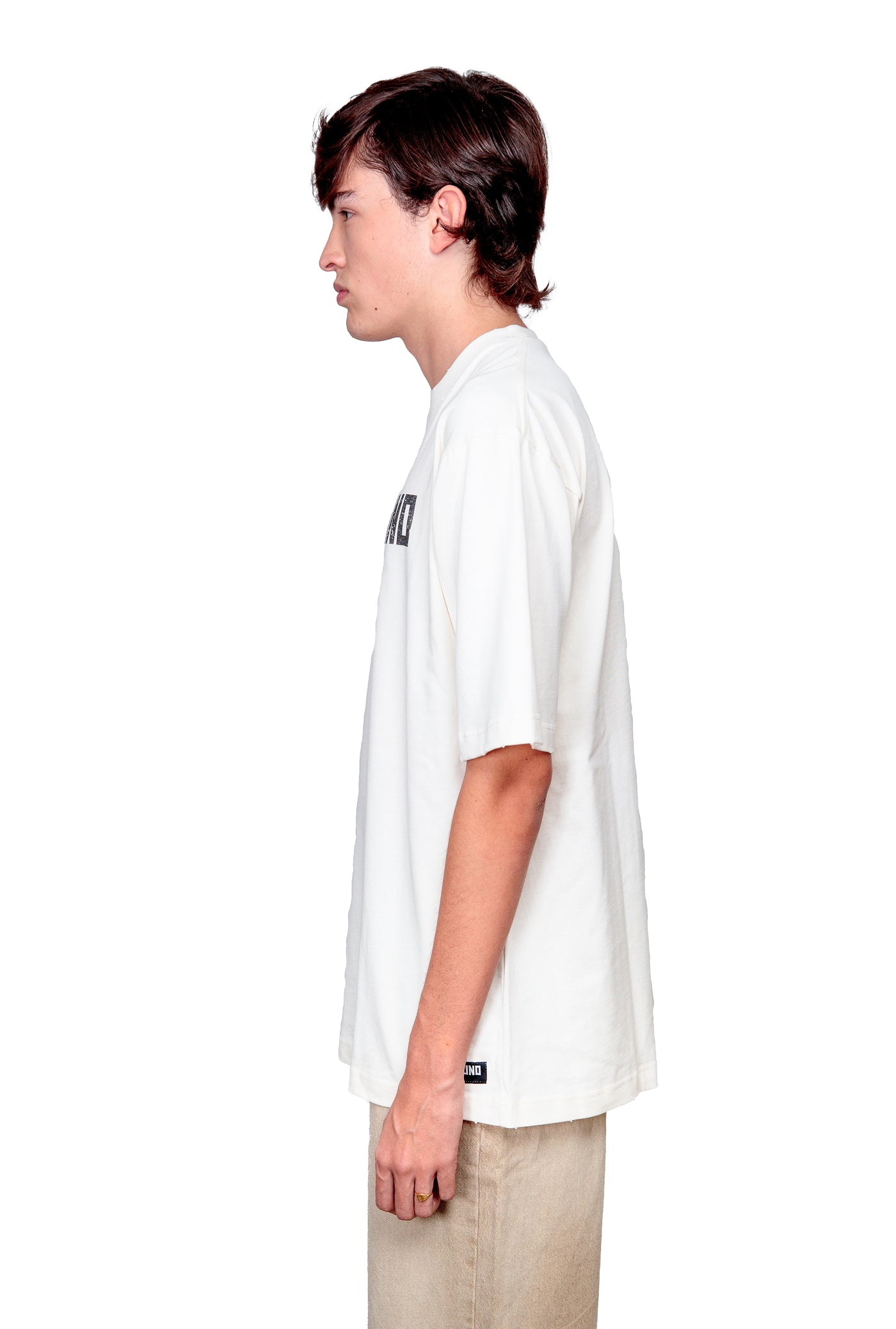 Off-white Cotton Black Printed Oversize T-Shirt