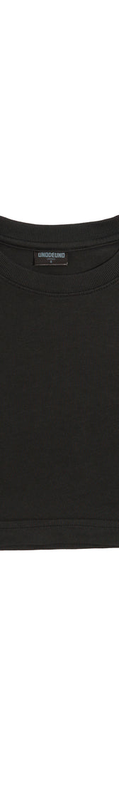 Anthracite Cotton Top Crop T-Shirt