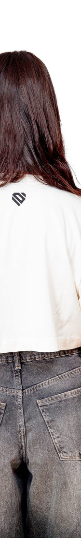 Off-white Cotton Top Crop T-Shirt