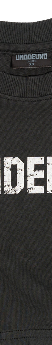 Anthracite Cotton White Printed Top Crop T-Shirt