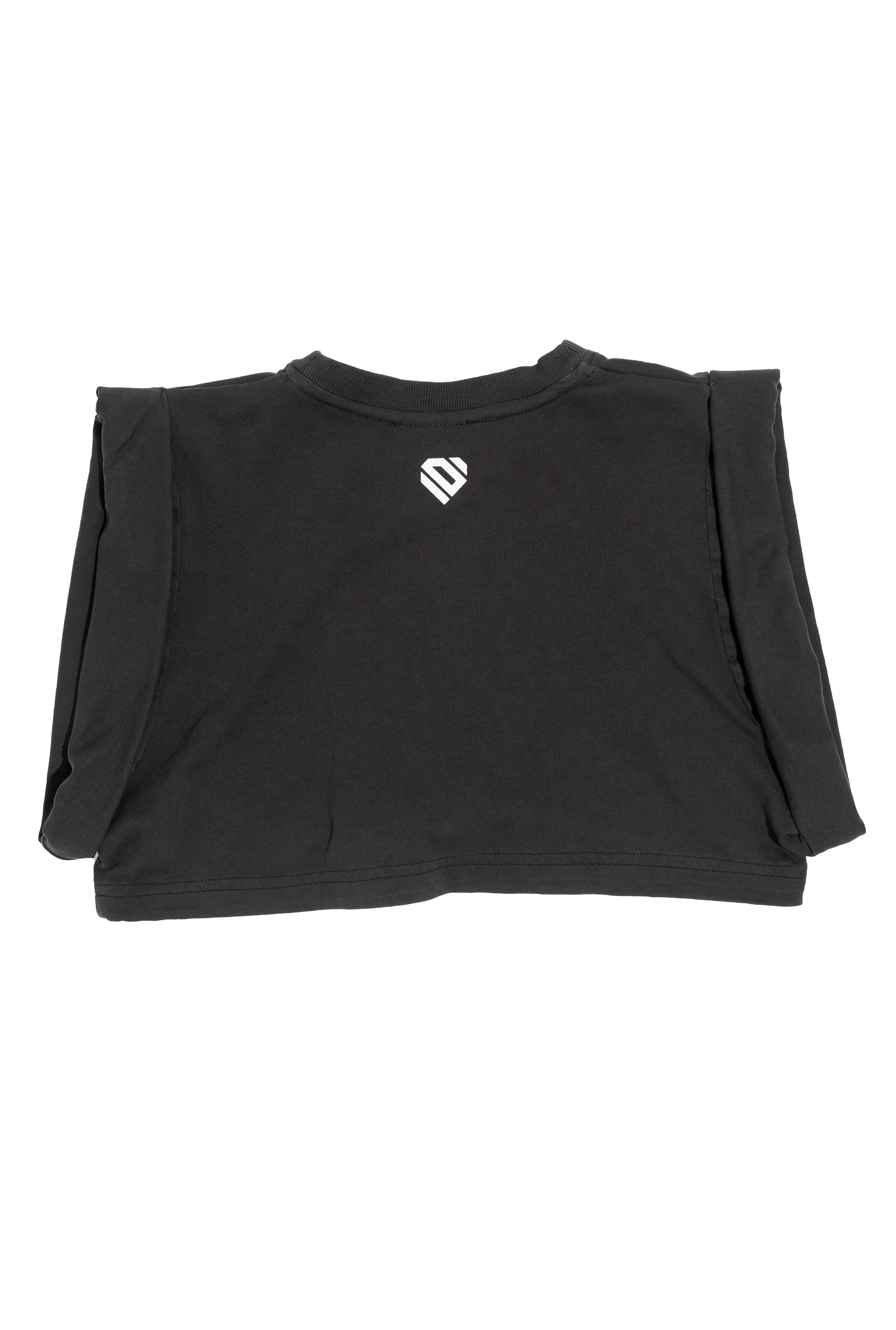 Anthracite Cotton White Printed Top Crop T-Shirt