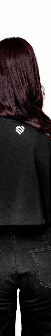 Anthracite Cotton White Printed Top Crop T-Shirt