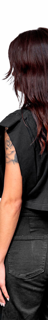 Anthracite Cotton White Printed Top Crop T-Shirt