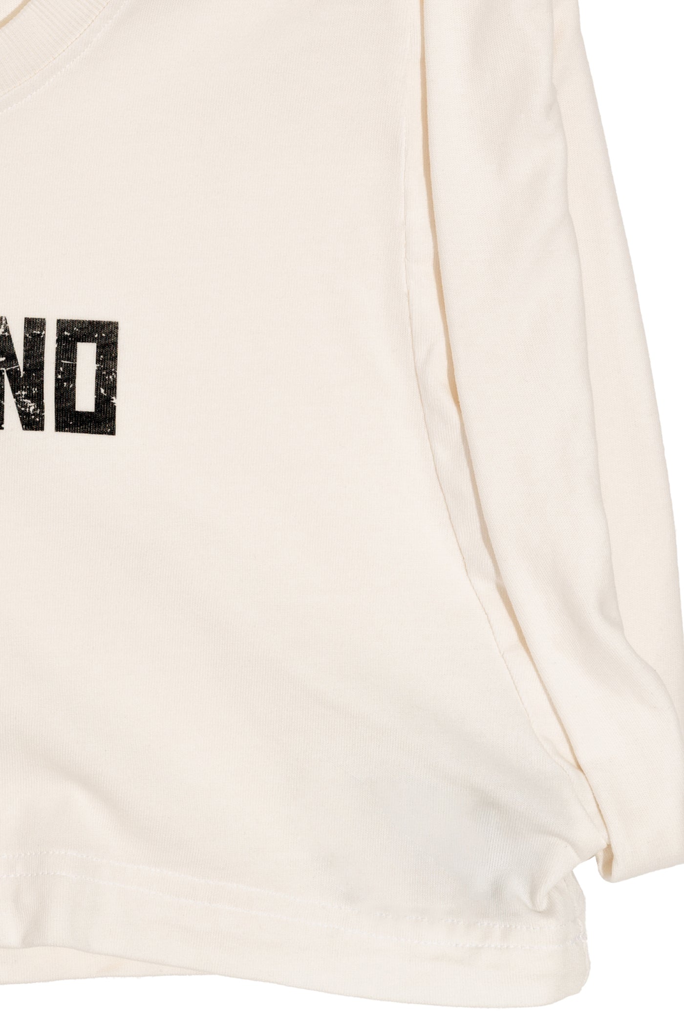 Off-white Cotton Black Printed Top Crop T-Shirt