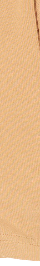 Camel Cotton Black Printed Top Crop T-Shirt